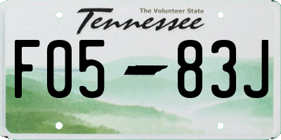 TN license plate F0583J