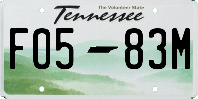 TN license plate F0583M