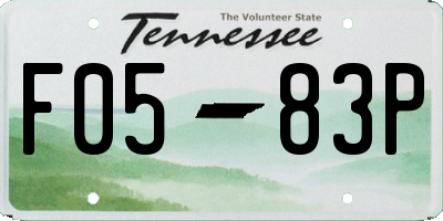 TN license plate F0583P