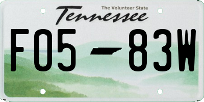 TN license plate F0583W