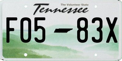 TN license plate F0583X