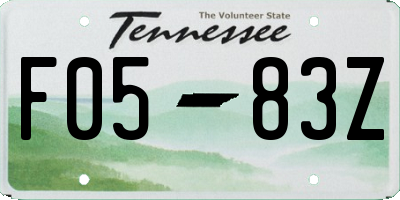 TN license plate F0583Z