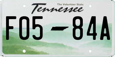 TN license plate F0584A