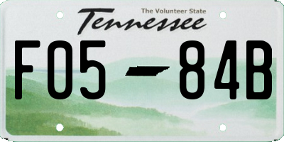 TN license plate F0584B