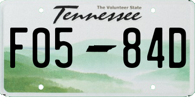 TN license plate F0584D