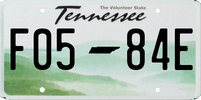 TN license plate F0584E