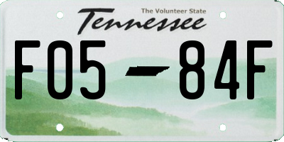 TN license plate F0584F