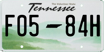 TN license plate F0584H
