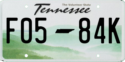 TN license plate F0584K
