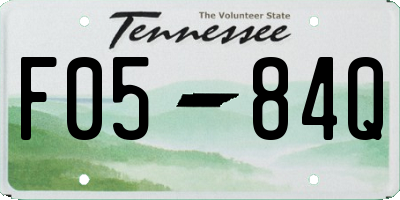 TN license plate F0584Q