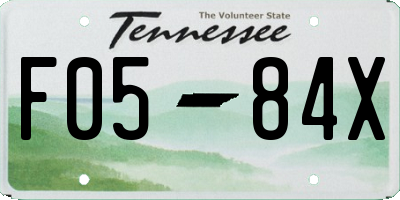 TN license plate F0584X