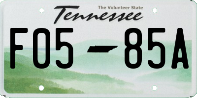 TN license plate F0585A
