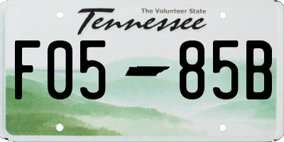 TN license plate F0585B