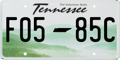TN license plate F0585C