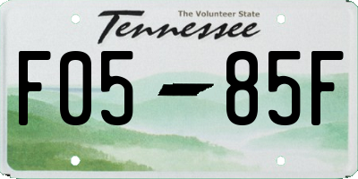 TN license plate F0585F