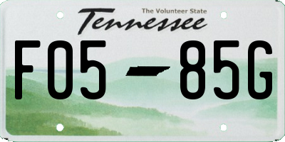 TN license plate F0585G