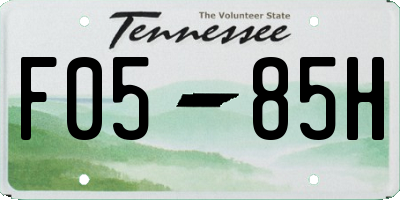 TN license plate F0585H