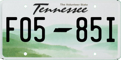 TN license plate F0585I