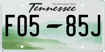 TN license plate F0585J