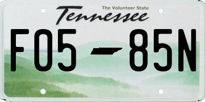 TN license plate F0585N