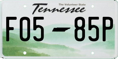 TN license plate F0585P