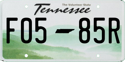 TN license plate F0585R