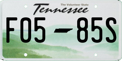 TN license plate F0585S