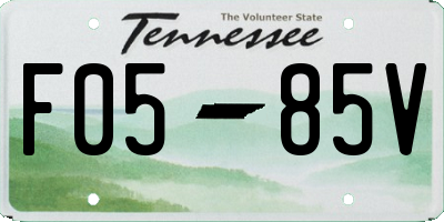 TN license plate F0585V