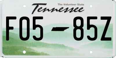 TN license plate F0585Z