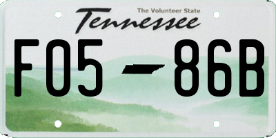 TN license plate F0586B