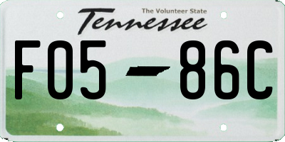 TN license plate F0586C