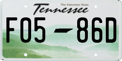 TN license plate F0586D