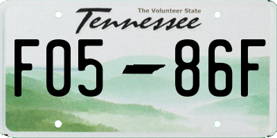 TN license plate F0586F