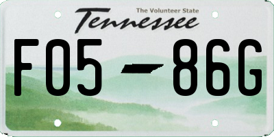 TN license plate F0586G