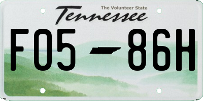 TN license plate F0586H
