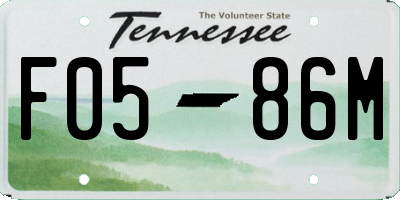 TN license plate F0586M