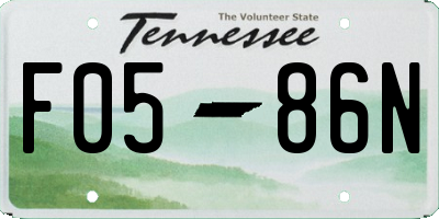TN license plate F0586N
