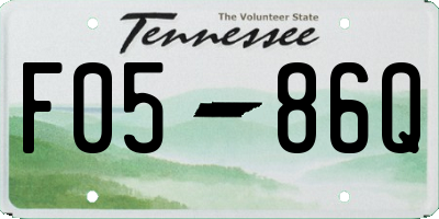 TN license plate F0586Q