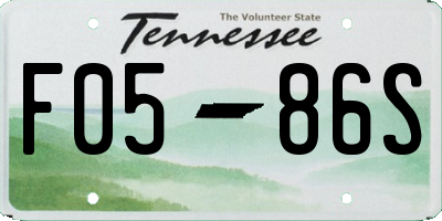 TN license plate F0586S