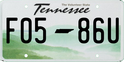 TN license plate F0586U