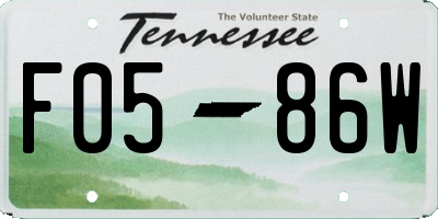 TN license plate F0586W