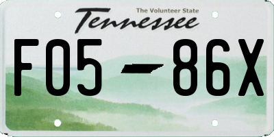 TN license plate F0586X