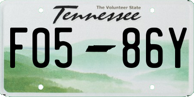 TN license plate F0586Y