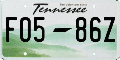 TN license plate F0586Z