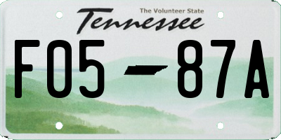 TN license plate F0587A