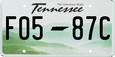 TN license plate F0587C