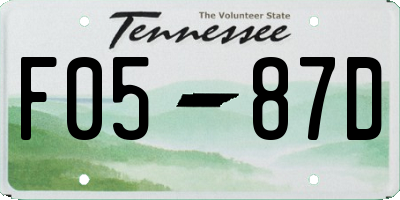 TN license plate F0587D