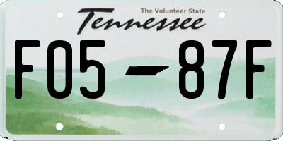 TN license plate F0587F