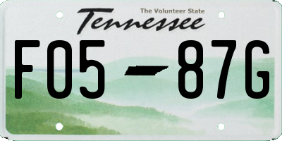 TN license plate F0587G