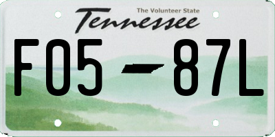 TN license plate F0587L